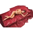 Fetish Lakovaná posteľná bielizeň - PVC prestieradlo 200x230 cm - vínová