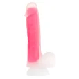 BOOM Dual Density Dildo Glow in Dark ružové