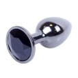 HeavyFun Dark Silver análny kolík S - čierny