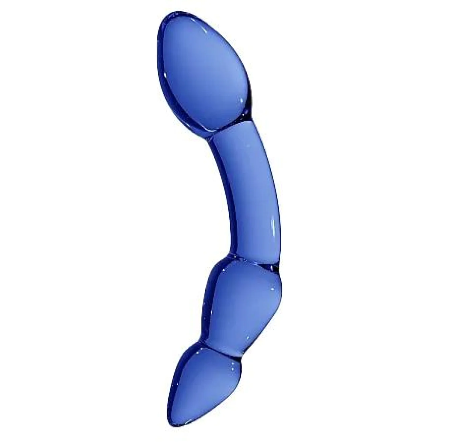 Chrystalino Superior Sklenené dildo obojstranné - modré