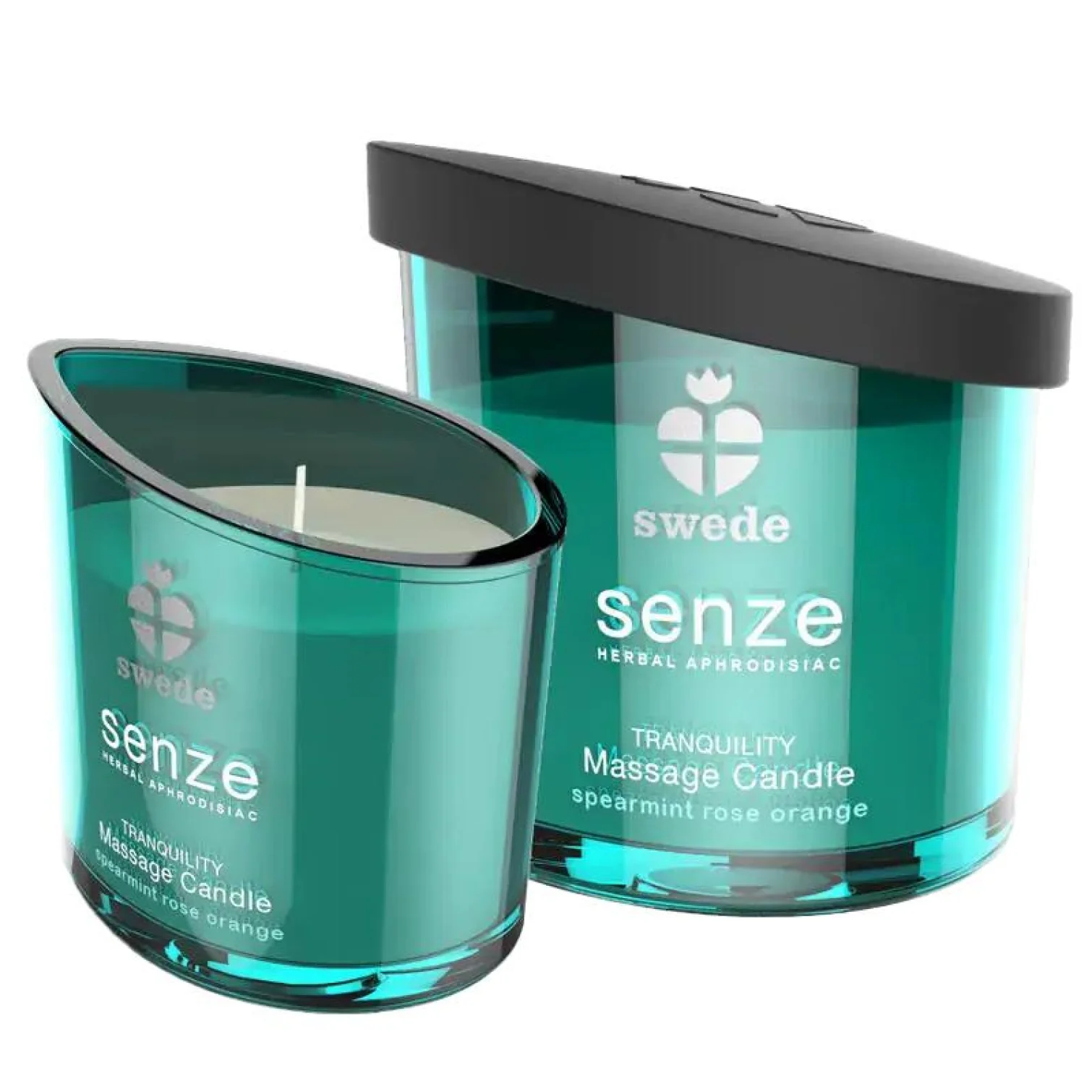 SENZE Upokojujúca masážna sviečka - mäta, ruža, pomaranč 50 ml
