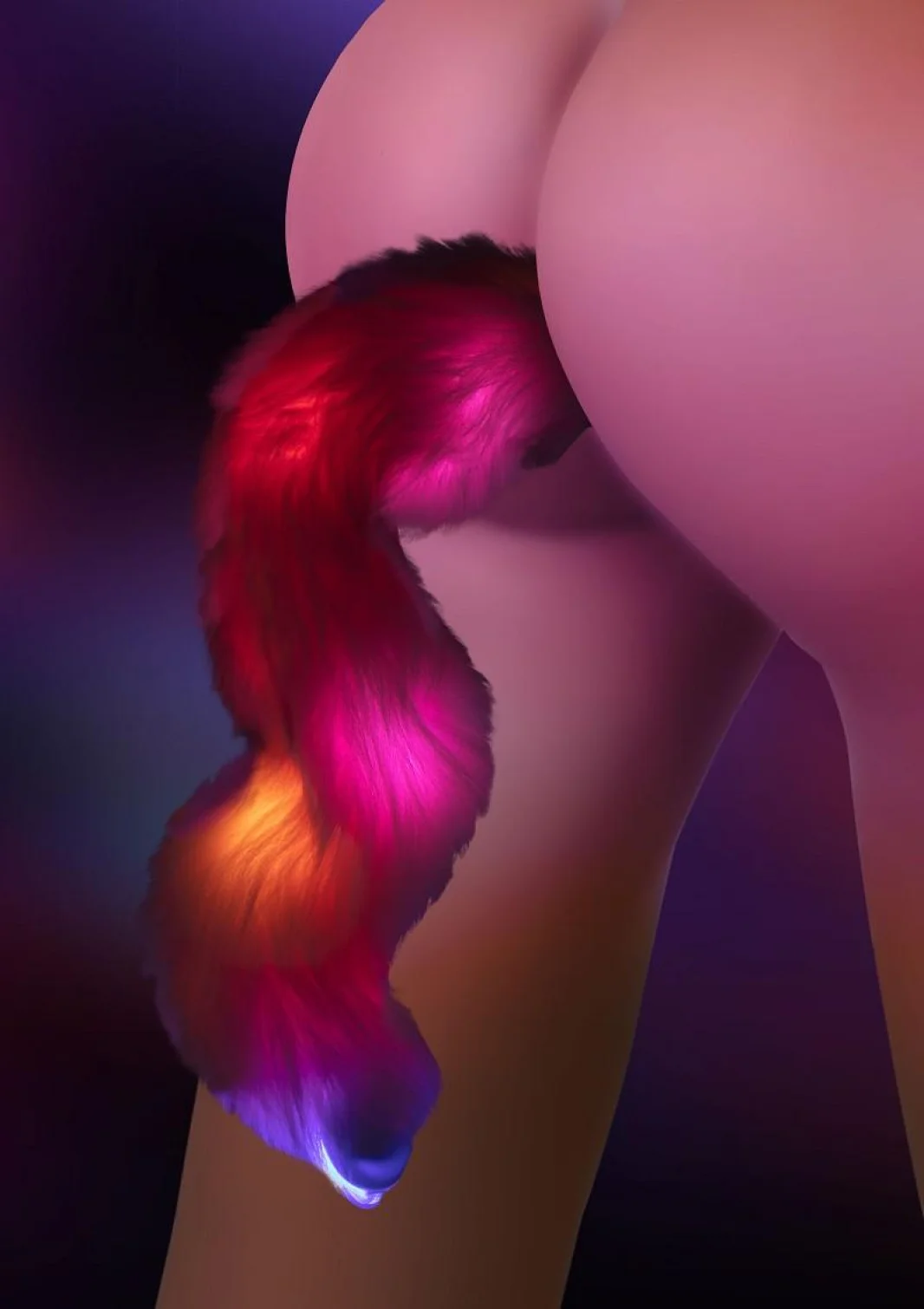 Taboom Unicorn Análny kolík so svietiacim chvostom LED