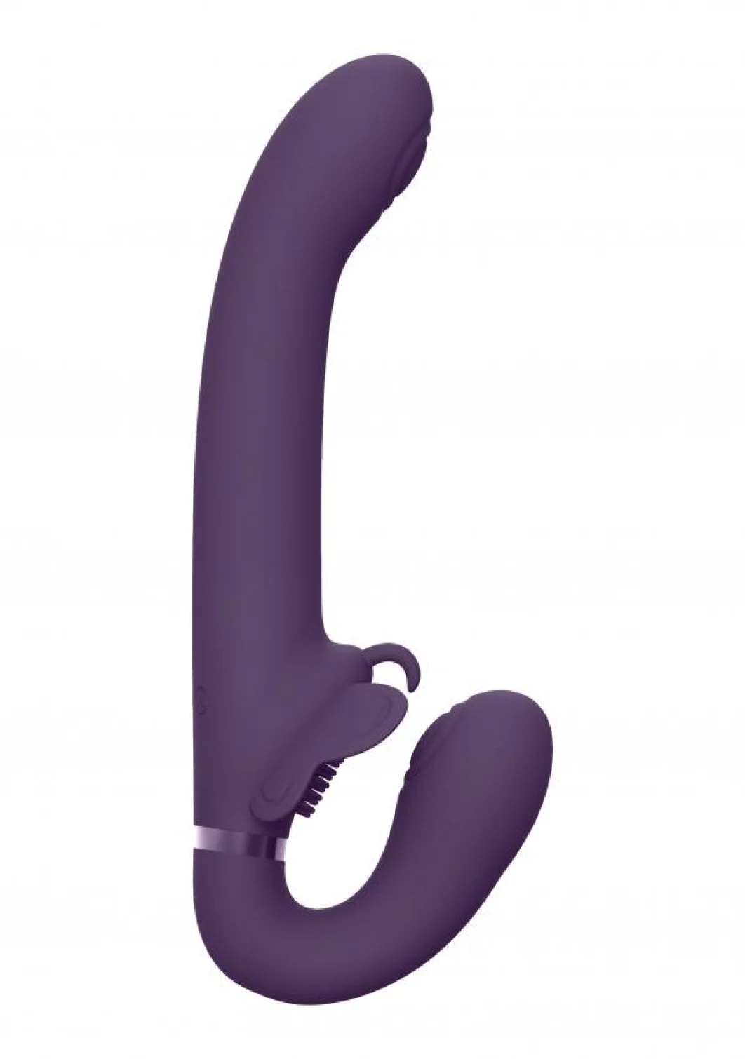 VIVE Satu Pulzačný a vibračný strap-on - fialový
