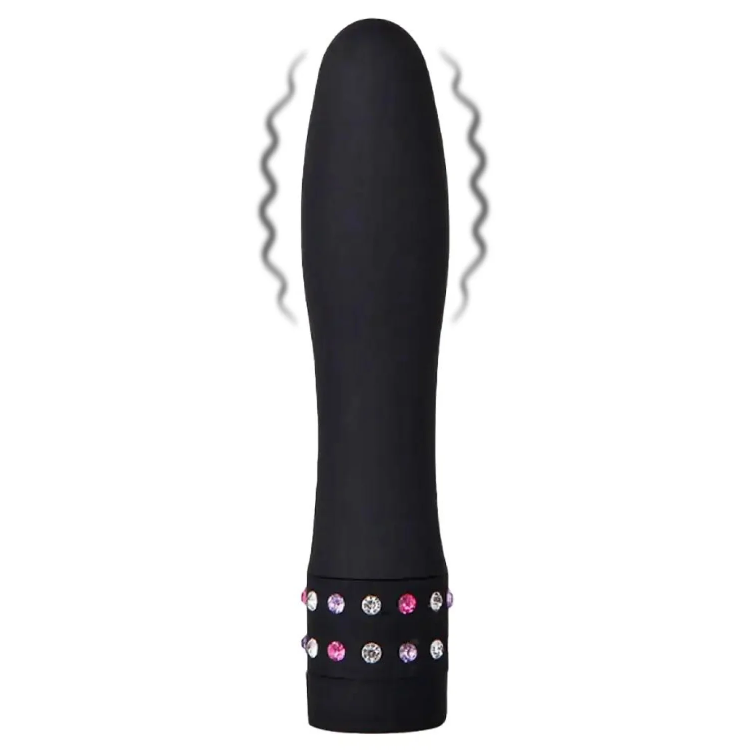 BASIC X Julien minivibrátor zdobený kamienkami čierny