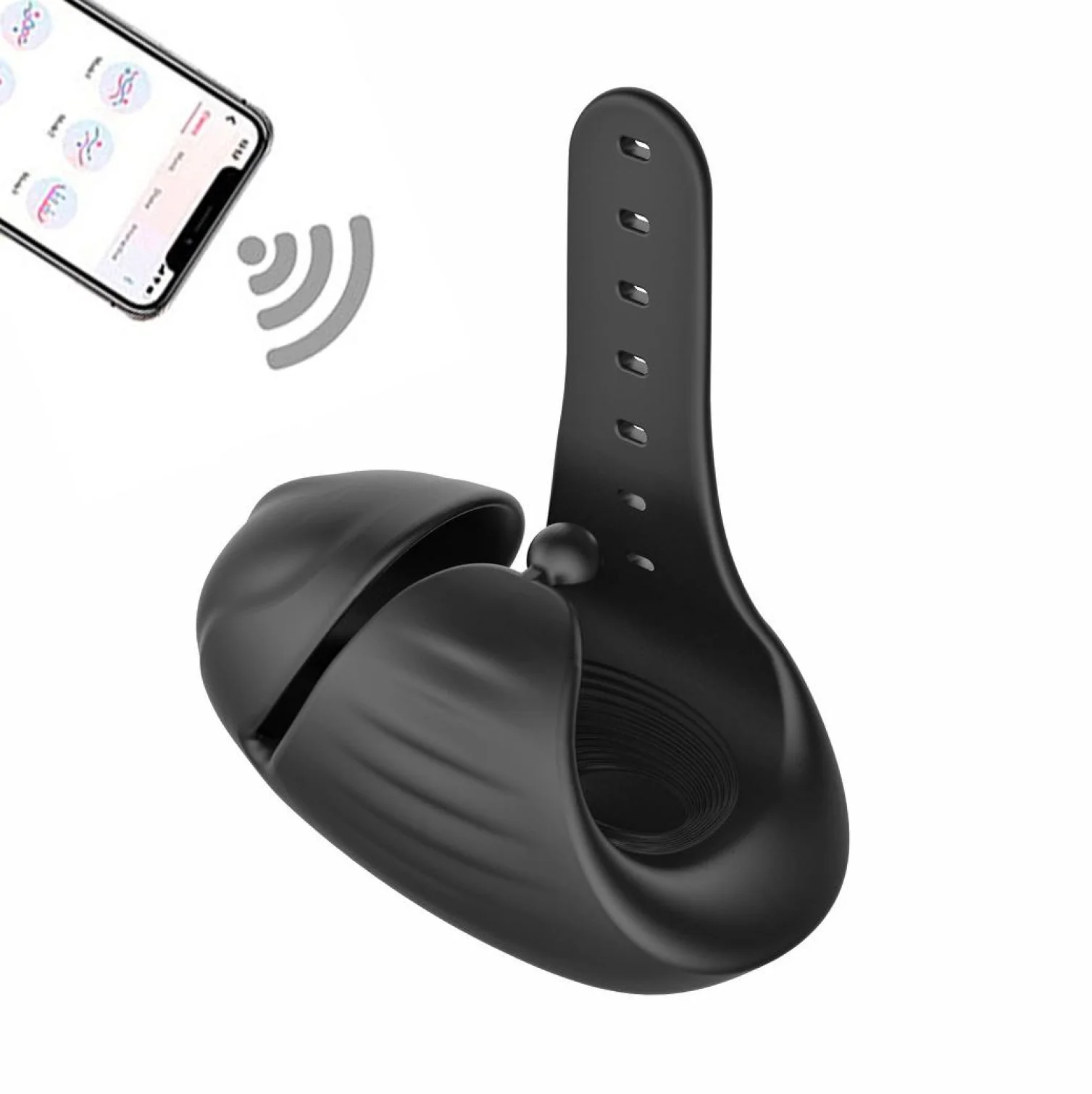 BASIC X Bobby 2 APP vibračný masturbátor s nastaviteľným priemerom čierny