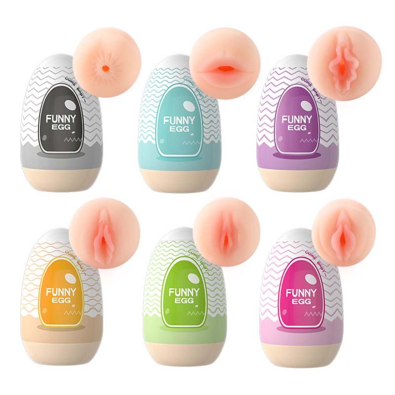 BASIC X Funny Egg sada masturbátorov 6 ks