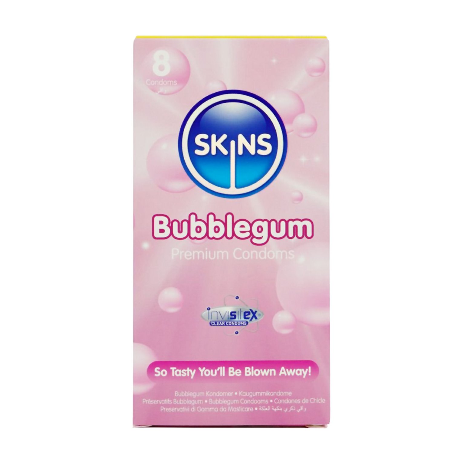 SKINS kondómy Bubblegum 8 ks