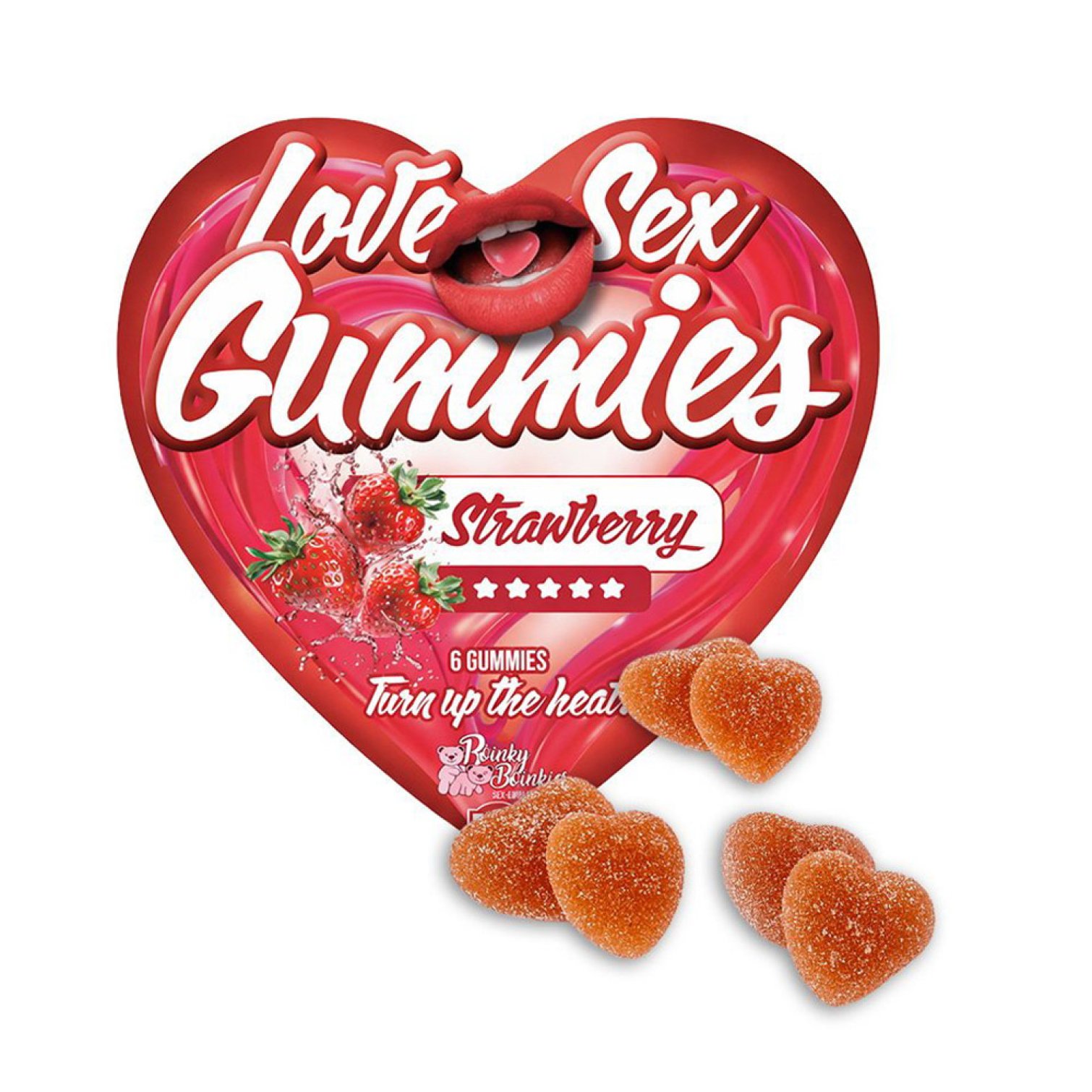 Love Sex Gummies - Strawberry 6 ks (doplněk stravy)
