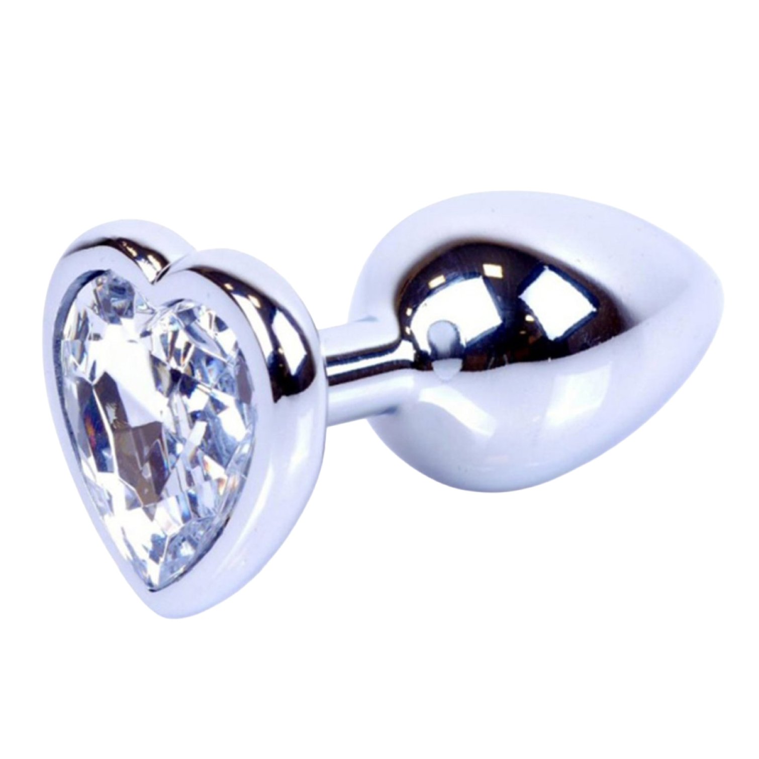 MyLove Silver análny kolík so srdiečkom S číry