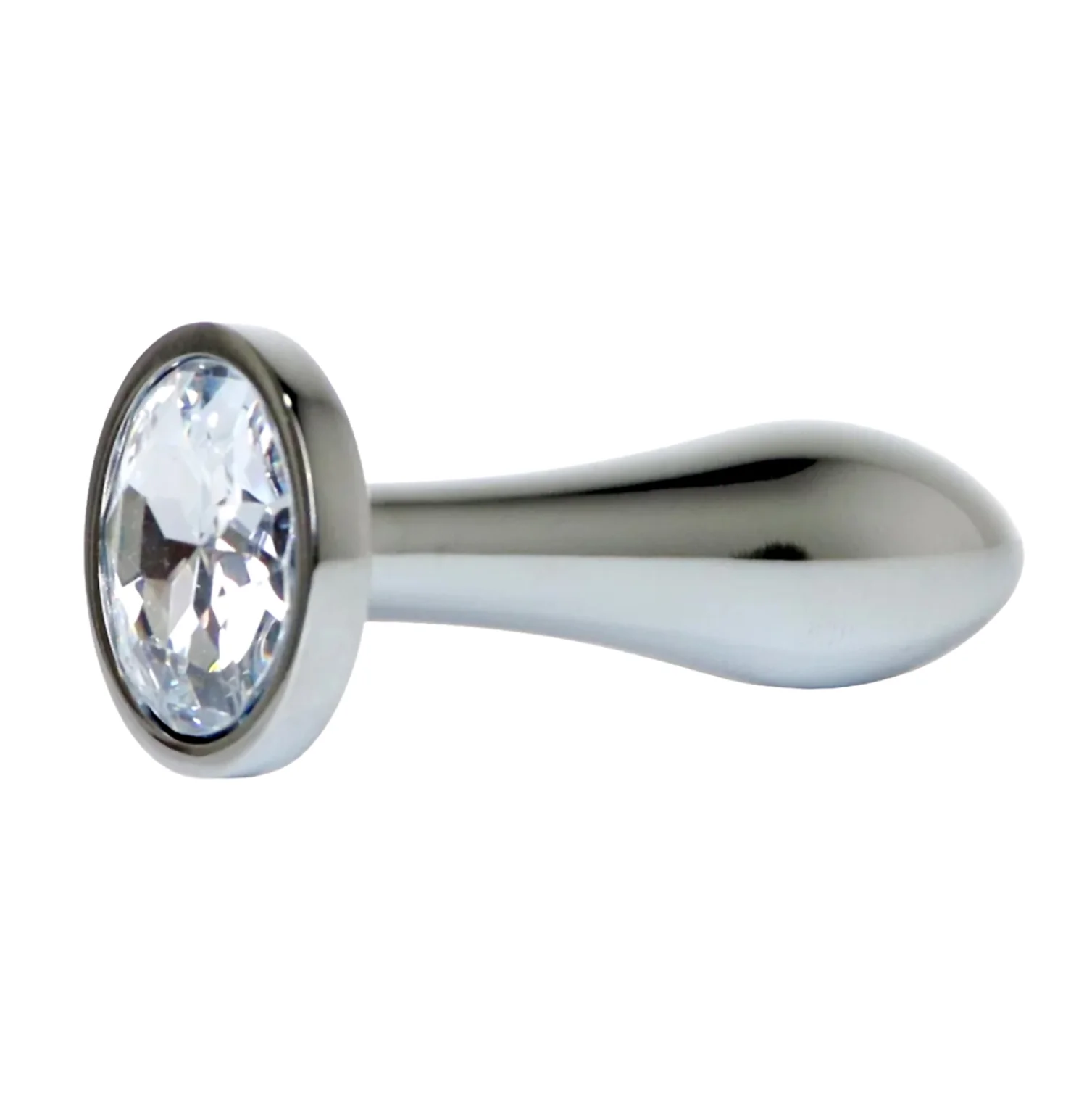 HeavyFun Silver Plug anální kolík s kamínkem S čirý