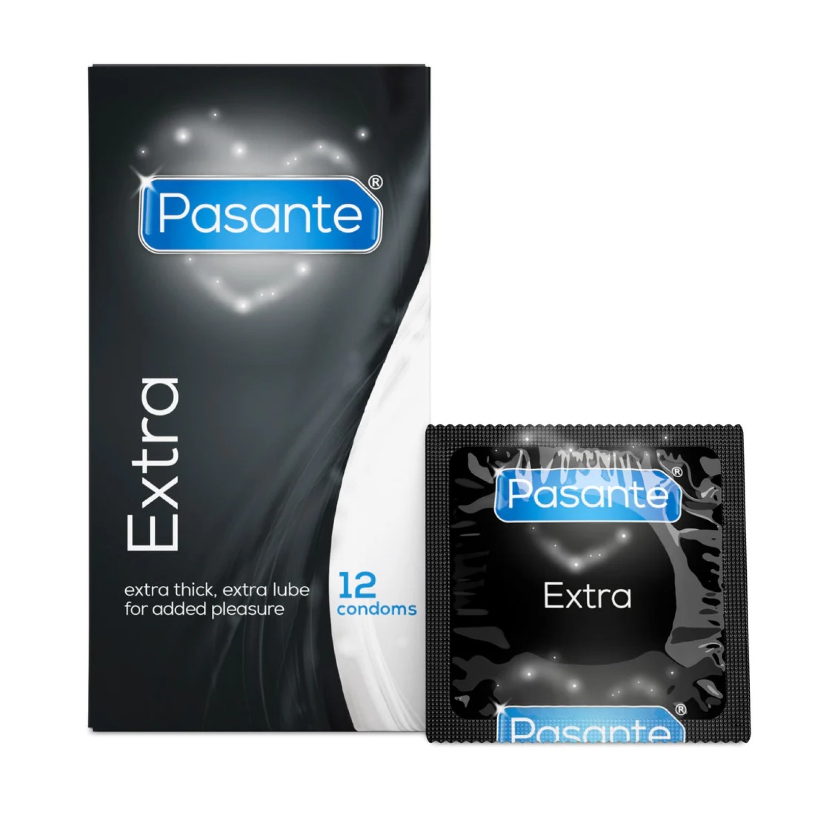Pasante zosilnené kondómy Extra 12 ks