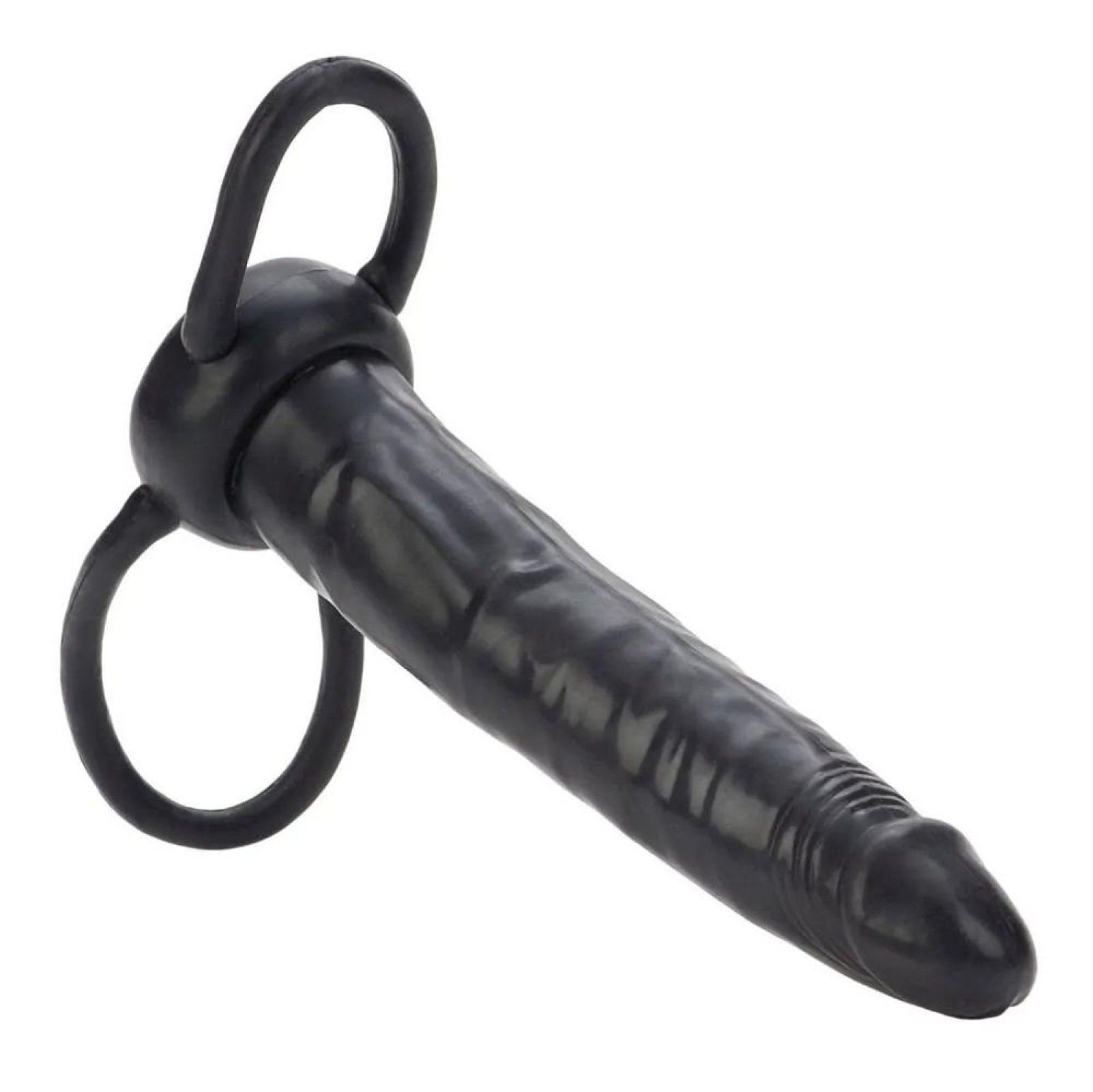 Accommodator Análne Dildo čierne- vaginálna aj análna stimulácia naraz