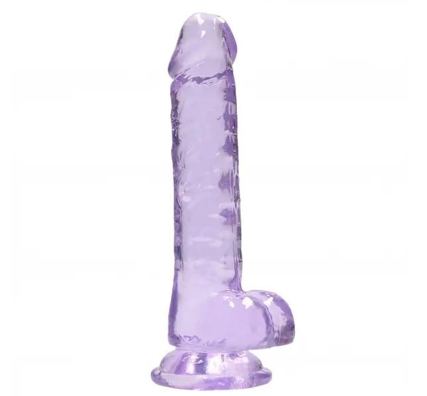 Realrock gélové dildo s prísavkou 17 cm fialové