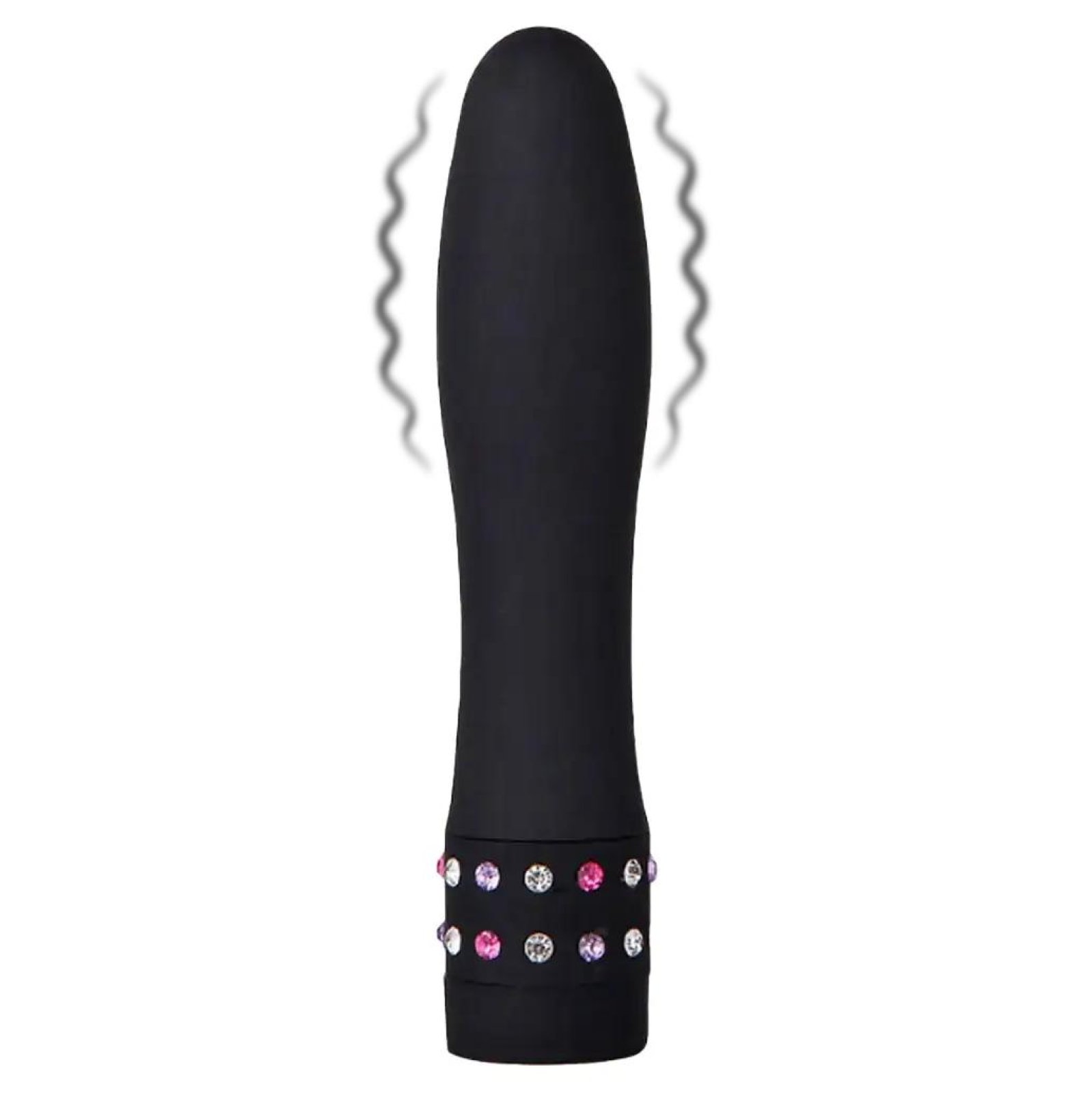 BASIC X Julien minivibrátor zdobený kamienkami čierny