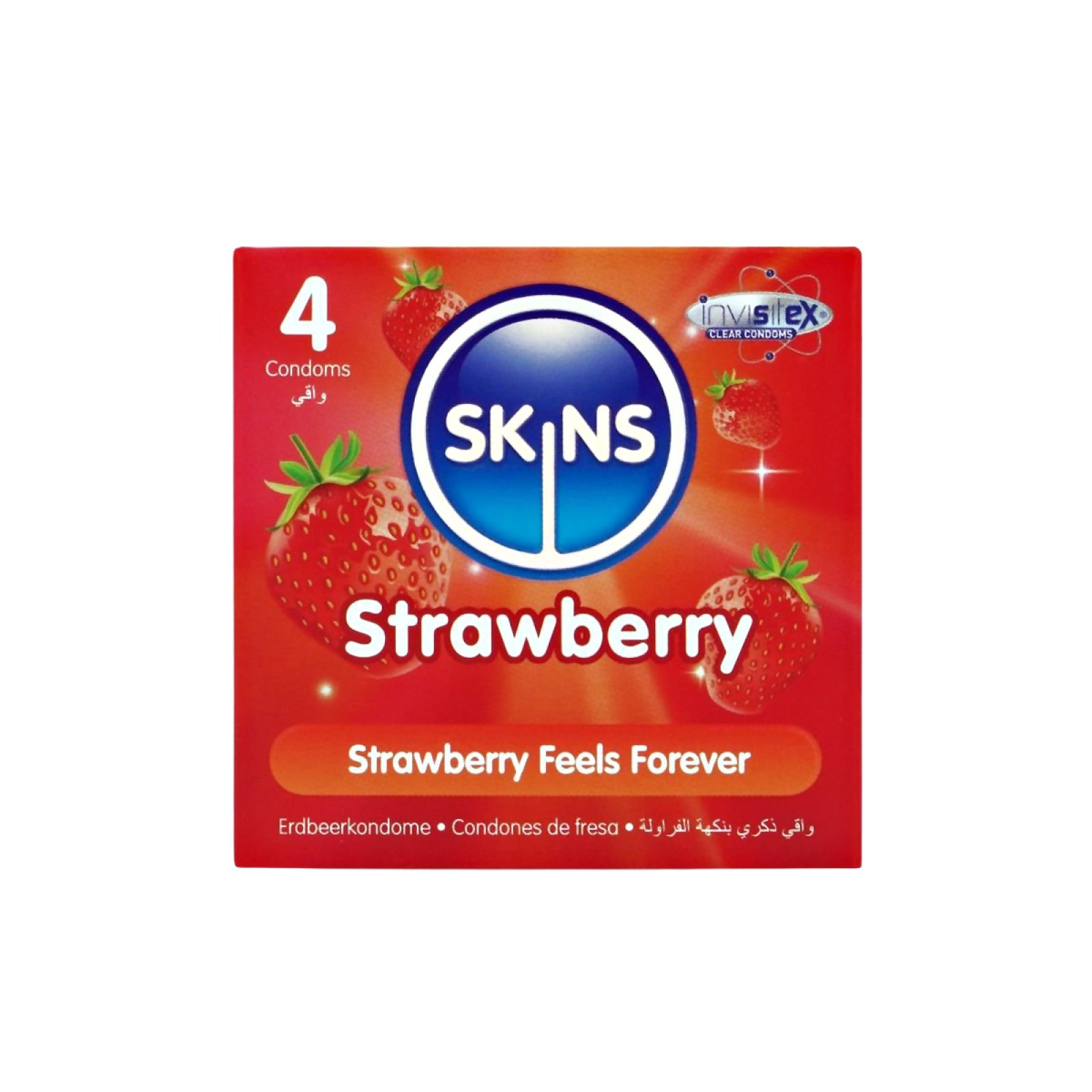 SKINS kondómy Strawberry 4 ks