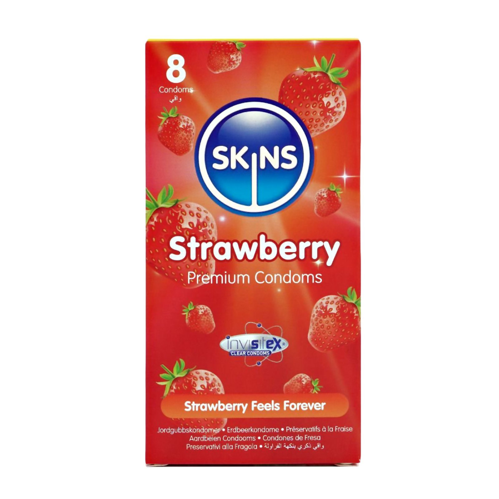 SKINS kondómy Strawberry 8 ks