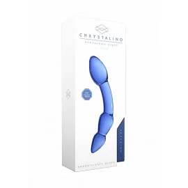 Chrystalino Superior Sklenené dildo obojstranné - modré
