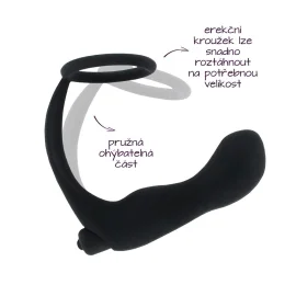 BASIC X vibračný análny kolík s erekčným krúžkom