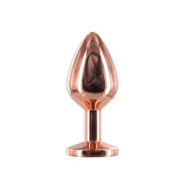 BASIC X Rosegold kovový análny kolík s kamienkom ružový veľ. M