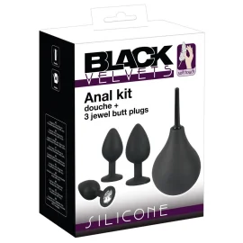 Black Velvets Set 3 análnych kolíkov a sprchy