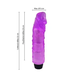 BASIC X Francisco realistický gélový vibrátor fialový