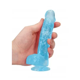 Realrock gélové dildo s prísavkou 15 cm modré