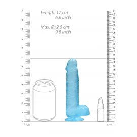 Realrock gélové dildo s prísavkou 15 cm modré
