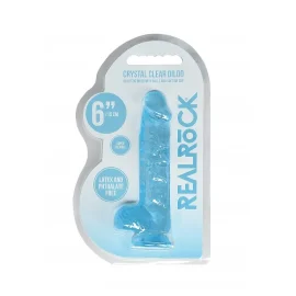 Realrock gélové dildo s prísavkou 15 cm modré