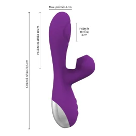Romant Flap vibrátor rabbit s poklepom a tlakovým stimulátorom na klitoris fialový