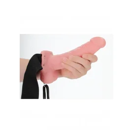 Realrock Hollow Strap-on dutý pripínací penis so semenníkmi 18 cm - telový
