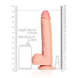REALROCK Straight Realistic XXL Dildo so semenníkmi 28 cm.