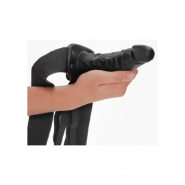 Realrock Hollow Strap-on dutý pripínací penis 16 cm - čierny