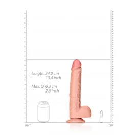 REALROCK Straight Realistic XXL Dildo so semenníkmi 34 cm