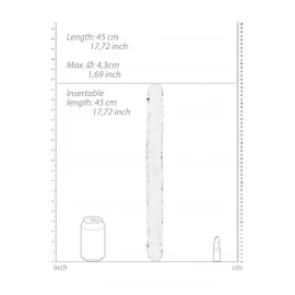 Realrock Obojstranné dildo 45 cm - transparentné