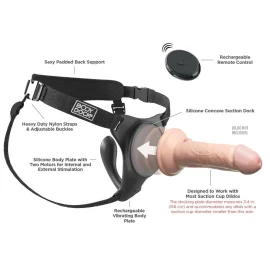 Body Dock G-spot Pre Strap-on postroj s vnútorným vibrátorom