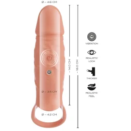 RealistiXXX RealSleeve vibračný návlek na penis uzavretý