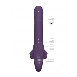 VIVE Satu Pulzačný a vibračný strap-on - fialový