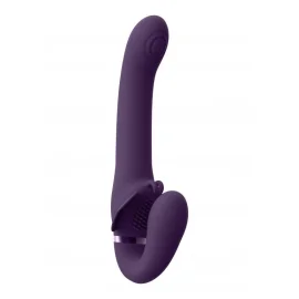 VIVE Satu Pulzačný a vibračný strap-on - fialový