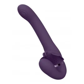 VIVE Satu Pulzačný a vibračný strap-on - fialový