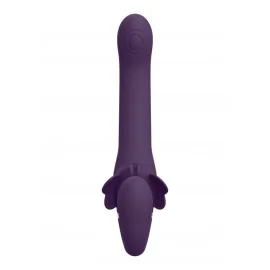 VIVE Satu Pulzačný a vibračný strap-on - fialový