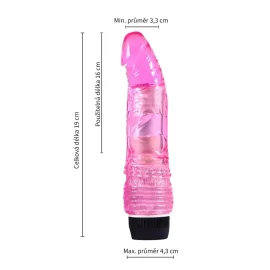 BASIC X José realistický gélový vibrátor ružový