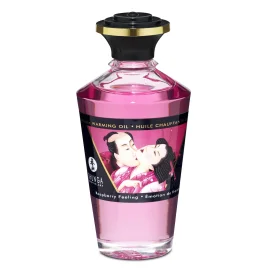 Shunga Hrejivý masážny olej s afrodiziakami - malina 100 ml