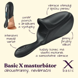 BASIC X ERNESTO VIBRAČNÝ MASTURBÁTOR S UZAVRETOU ŠPIČKOU ČIERNY