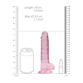 Realrock gélové dildo s prísavkou 17 cm ružové
