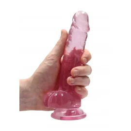 Realrock gélové dildo s prísavkou 17 cm ružové
