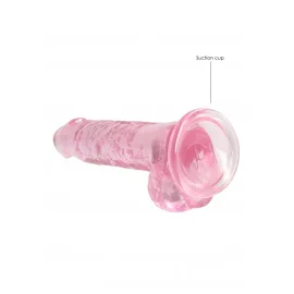 Realrock gélové dildo s prísavkou 17 cm ružové