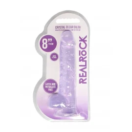 Realrock gélové dildo s prísavkou 19 cm fialové