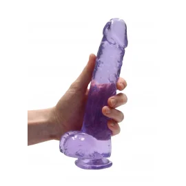 Realrock gélové dildo s prísavkou 22 cm fialové