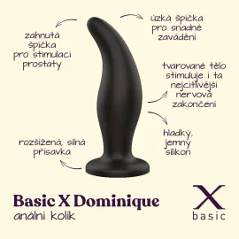 BASIC X Dominique análny kolík čierny