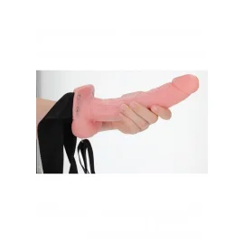 Realrock Hollow Strap-on dutý pripínací penis so semenníkmi 23 cm - telový